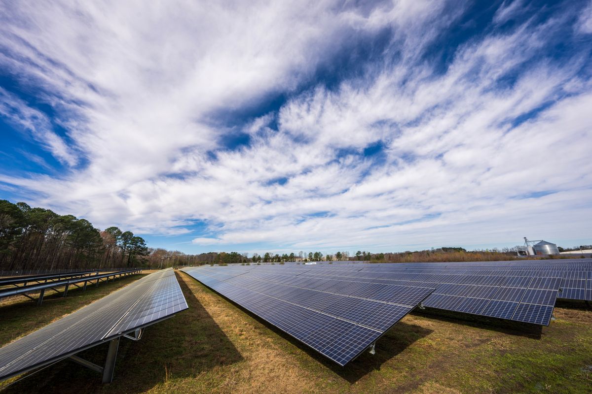 Solar panels illustrating environmentally friendly technology